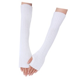 CHIC DIARY Arm Warmers Long Fingerless Gloves for Woemn Knit Mitten Y2K Wrist Warmer with Thumb Hole For Winter