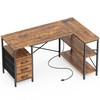 Huuger L Shaped Office Desk with Power Outlets, 47 Inch