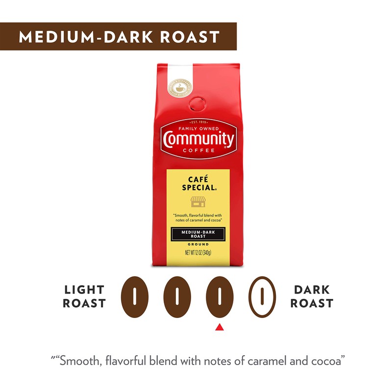 Community Coffee Café Special Blend Ground Coffee, Medium-Dark Roast, 32