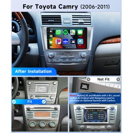 HiFi 2+64G for Toyota Camry 2006 2007 2008 2009 2010 2011 Android Car Radio Stereo, Wireless Carplay Android Auto 9" Touch Screen Bluetooth Car Audio Receiver GPS WiFi Backup Camera FM/RDS SWC