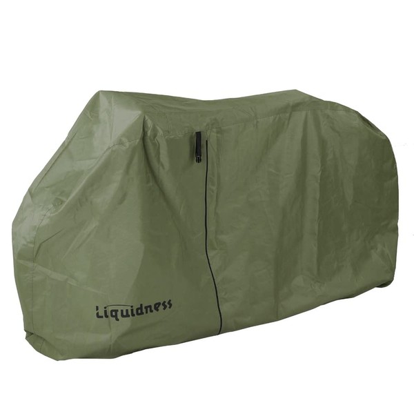 Liquidness Bicycle Cover, Bike Cover, Manufacturer, Ultra Thick, 270D, Waterproof, Tear Resistant, Anti-Theft, Windproof, Dustproof, UV Protection, Zipper, Storage Bag Included (Olive)