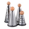 Cone Parmesan Cheese Grater - Stainless Steel Triple Function Wood