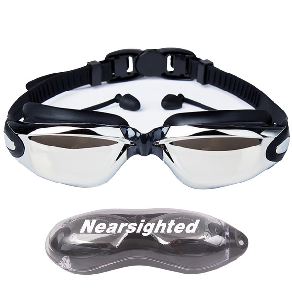 Cyrder Nearsighted Swimming Goggles Men Women – Mirrored Shortsighted Swim