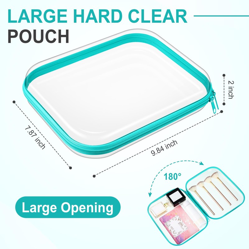 Sanwuta 6 Pcs Clear Hard Zipper Case Hard Plastic Zipper