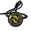 Nupuyai 12 Constellations Engraved Round Pendant Necklace, Healing Black Obsidian