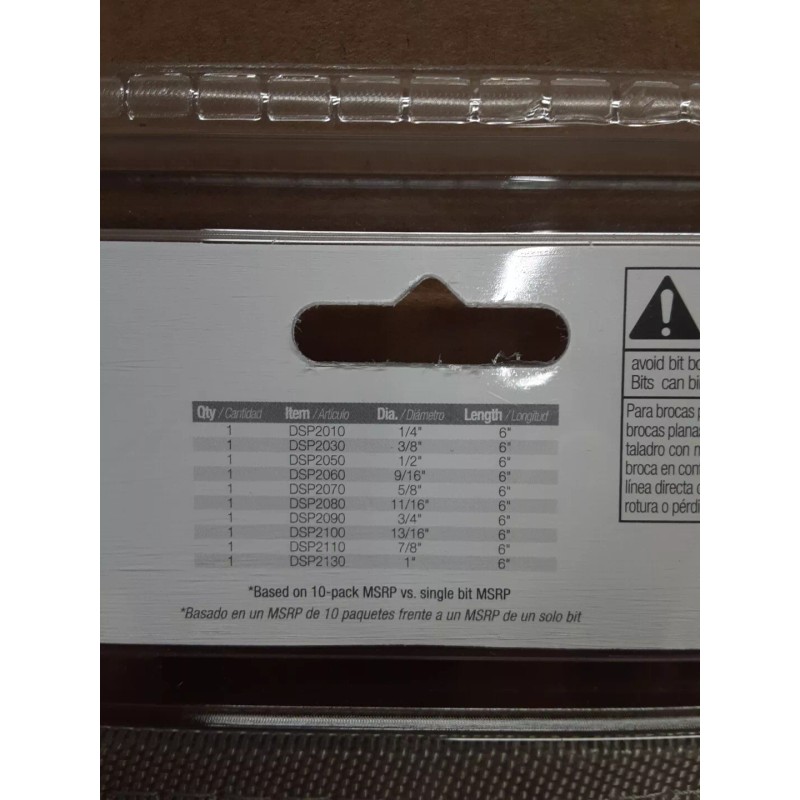 DIABLO SPEEDemon High-speed Spade Bits: 10-Piece Set with Pouch, DSP2940-S10