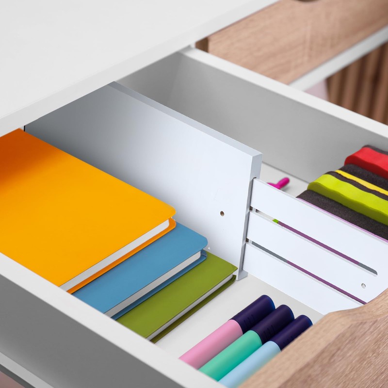 DoubleFill 4 Pcs Deep Bamboo Drawer Dividers, Deep Kitchen Dresser