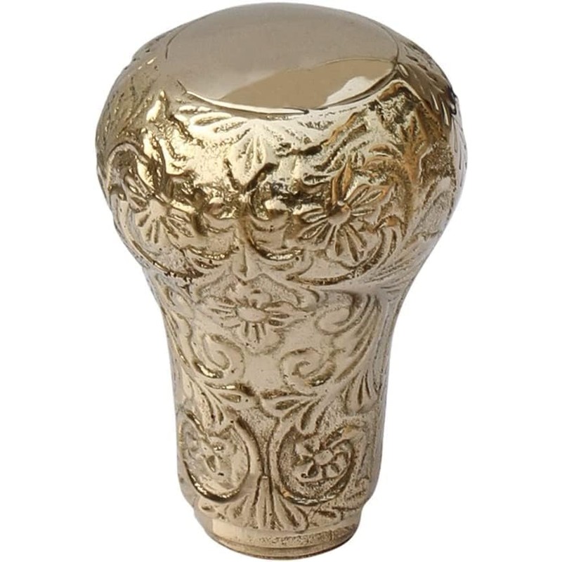 Sadaf Nautical Solid Brass Round Designer Handle for Walking Stick