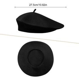 XNIVUIS Pack of 2 Berets, Classic Plain French Style Beret, Women's Beret, Classic Artist Barrett, Winter Hat, Beret, One Size (Black, Red), black, red