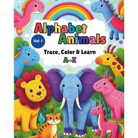Alphabet Animals A–Z: Trace, Color & Learn: A Fun-Filled Coloring Book to Learn the Alphabet, Trace Letters, and Explore Cute Animals from A to Z