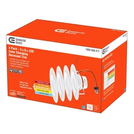 Commercial Electric SG_B07J23DL2S_US NS01aA11FR1-259 LED Retrofit, 4 Pack, Color Changing with Switch