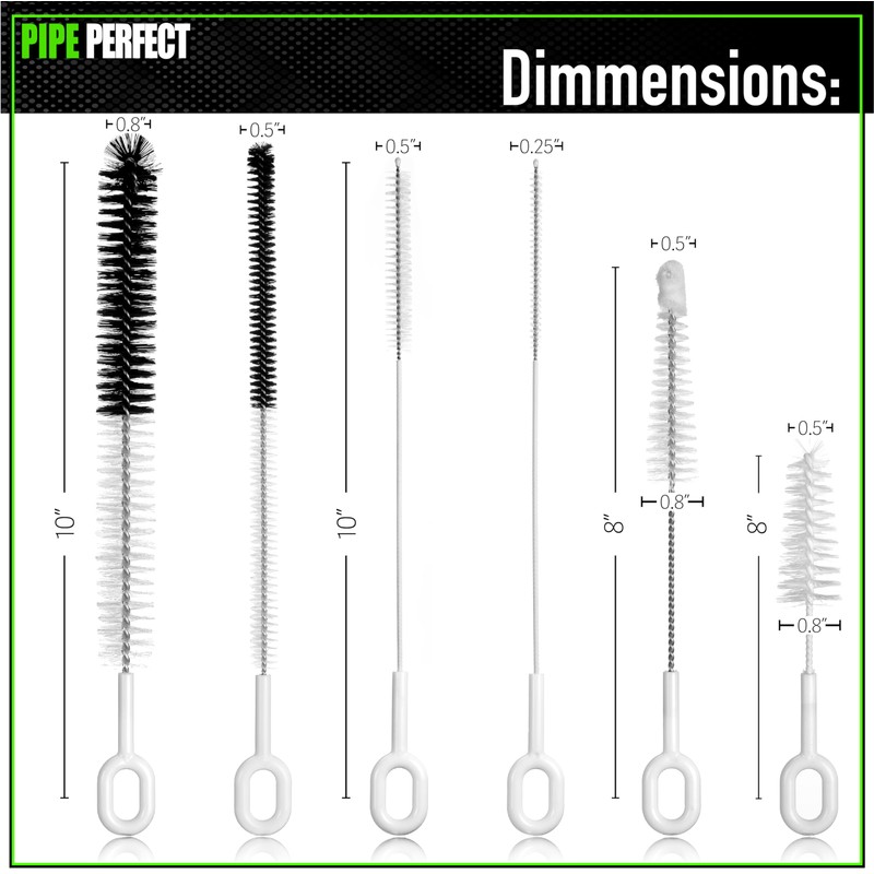 P.Perfect | Mini 6pcs Brush Pack | Non-Scratching | Pipe