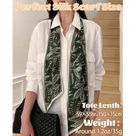 kcctoo 59" Mulberry Silk Like Head Scarf Women's Fashion Square Neck Satin Scarfs for Bag Hair Scarves Gift 59 * 5.9"