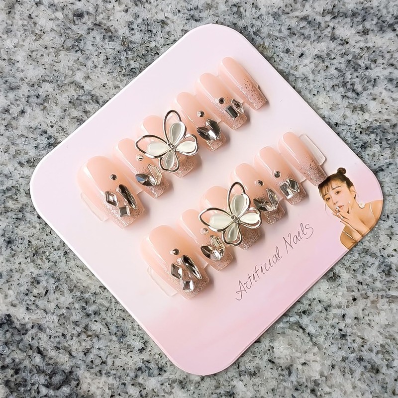XUZOO 24 Pcs Nail Tips, 3D Nails, Short and Long,