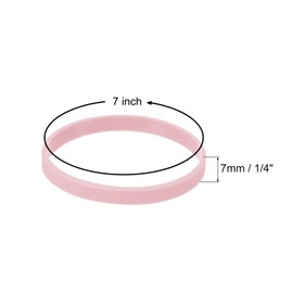 sourcing map Bracelets Wristbands 1/4 Inch Width for Sports Club, Group Games, Party Favors Fashion Party Sports Accessories, Plain Solid Color Wristbands, Light Pink Pack of 3
