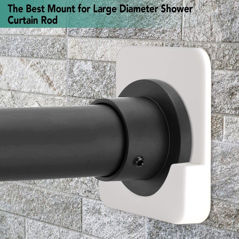 Shower Curtain Rod Holder for Wall Mount | Adhesive Shower