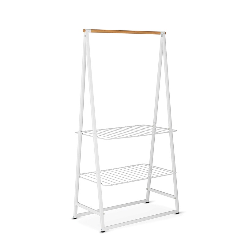 Brabantia Linn Clothes Rail with Shelves, Large, White,118265