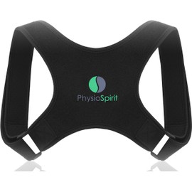 PhysioSpirit Premium Posture Corrector 2021 - Back Straightener - For Confident Posture - Shoulder Strap - Posture Correction for the Back - Men and Women - S/M