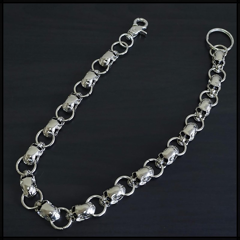 White Fang AZ164 Wallet Chain, Skull Belt, Stylish, Wallet, Lock,