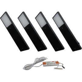 ACCE Aluminium Body LED Under-Unit Light Kitchen Furniture Cabinet Light Warm White or Neutral White Including Converter One Spotlight with Mechanical Switch (4, Neutral White)