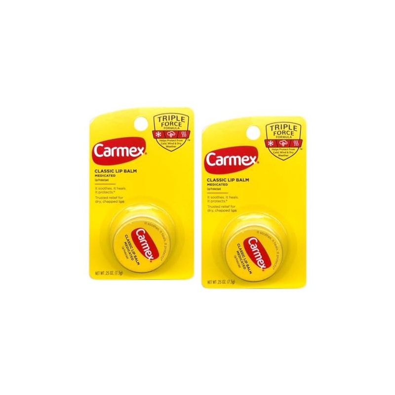 Carmex Bálsamo labial clásico medicado, 0.25 oz (paquete de 2)