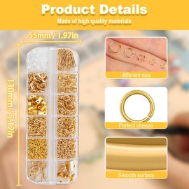 YDAKGUEY 806 PCS Jump Ring Kit, Jewellery Repair Kit with Open Jump Ring, Lobster Clasps, Needle Nose Plier and Tweezer, Jewelry Findings Tools for DIY Earring, Bracelet, Keychain