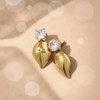 18K Gold Plating, White Cubic Zirconia Stud, Gold Water Drop