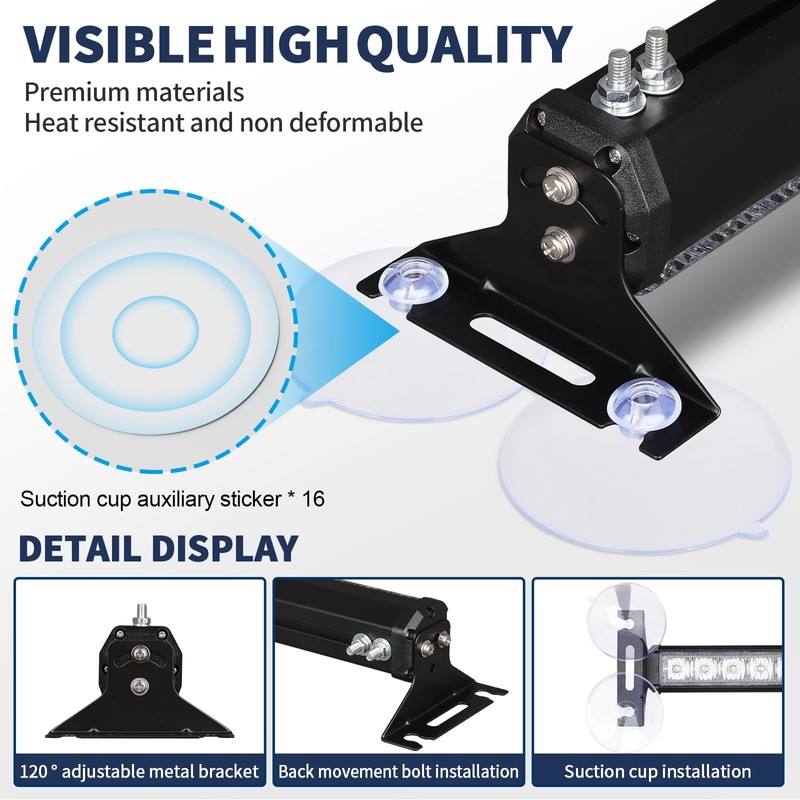 Tiannor 4X 6.1 inch Emergency Strobe Traffic Advisor Light Bar,24