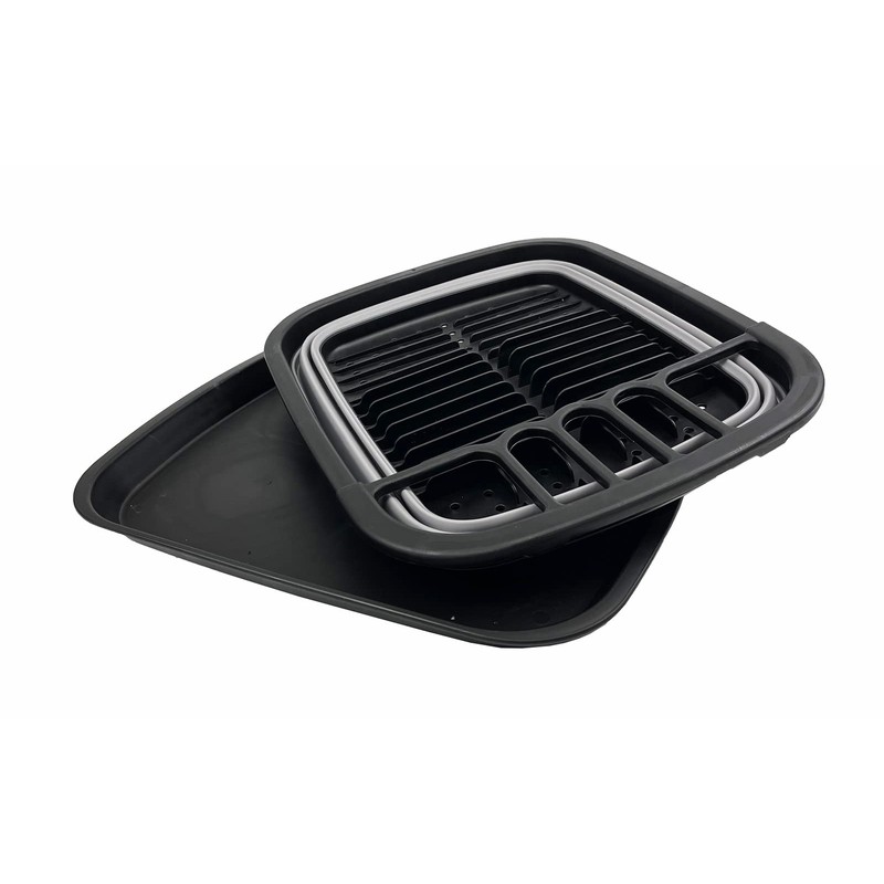 SAMMART 8L Collapsible Plastic Dish Drainer with Draining Board -
