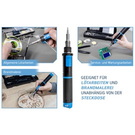 ERSA Independent 0G070KN Gaslötkolben 75W Spitzentemperatur bis 580 °C inkl. 2,4 mm Lötspitze meißelförmig - mobile Lötkolben Power - wo immer Sie wollen, ohne Strom