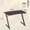 BestOffice 39" Gmaing Desk Computer Gaming Desk Z Shaped Gaming