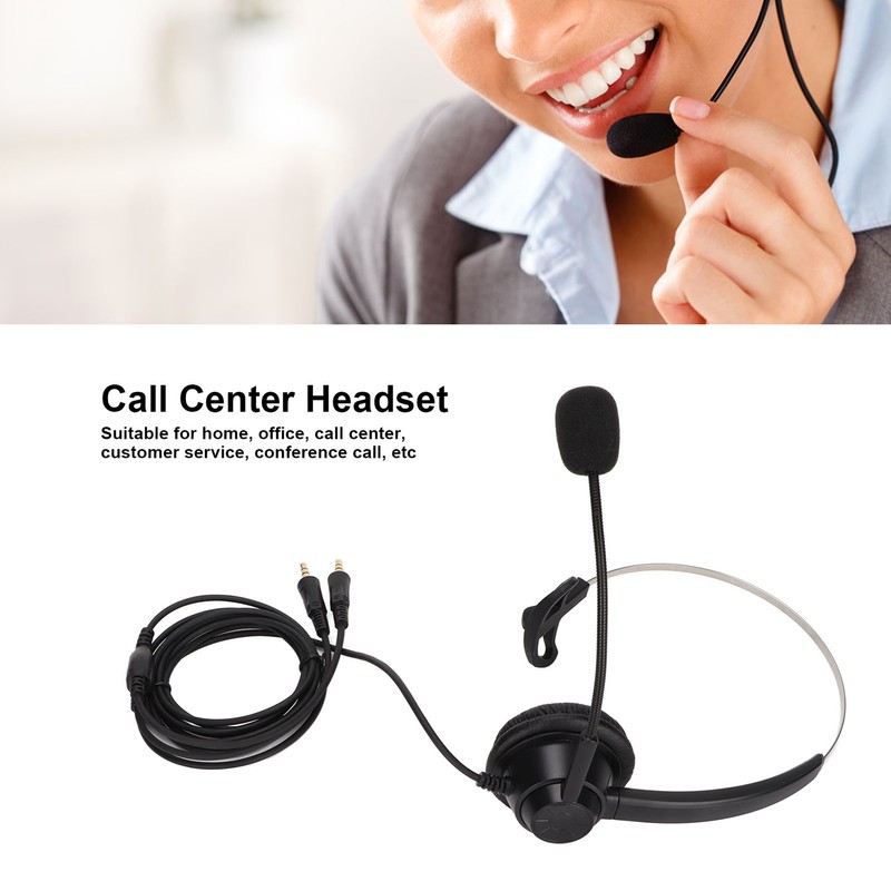 H360‑PC PC Monaural Headset Corded Single Ear Headset with 3