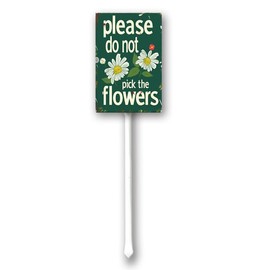Uptell Please Do Not Pick The Flower Yard Signs with Stakes Aluminum Sign for House/Front Door and Business Outdoor Decoration 8x12 Inch