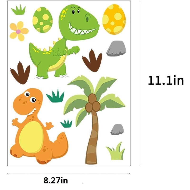 CCINEE 85 PCS Dinosaur Window Cling Decals for Kids,Assorted Cute