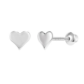 AoedeJ Children's Earrings 925 Silver Girls Hypoallergenic Earrings Girls Earrings Silver 925 Screwback Earrings, Silver