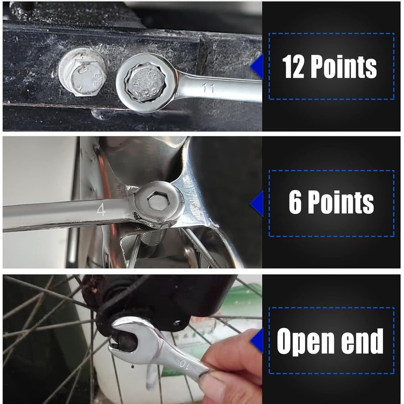 Bestgle Mini Combination Wrench Set, 10Pcs Metric 4-11mm Small Wrench