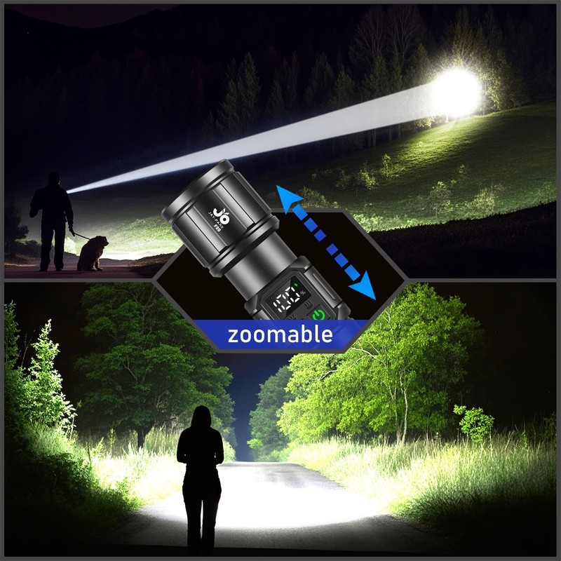 JAY-PARK Flashlights High Lumens, Rechargeable Flashlight 10000 Lumens with Magnetic,