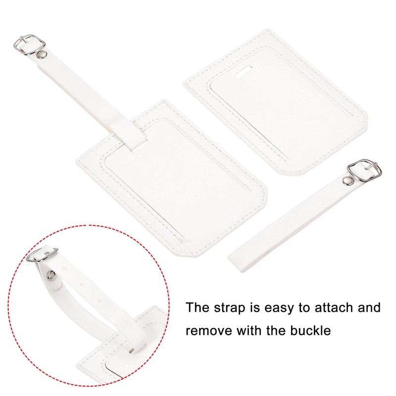 sourcing map Luggage Tag PU Holders, 10x7cm Baggage Label Identifier