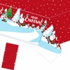 Christmas Table Cloth Party Disposable Tablecloths,Red and Christmas Tree Santa