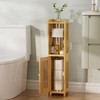 AmazerBath Toilet Paper Holder Cabinet, Bamboo Toilet Paper Holder Stand