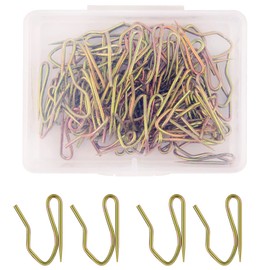 Metal Curtain Hooks, Rustproof Steel Heavy-Duty Offset Pin-On Drapery Hooks for Window Curtain, Door Curtain and Shower Curtain(60 Pack Bronze)