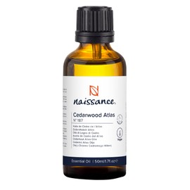Naissance Cedarwood (Atlas) Essential Oil (No. 187) 50ml - Pure, Natural, Cruelty Free, Vegan - for Aromatherapy, Massage Blend & Diffusers