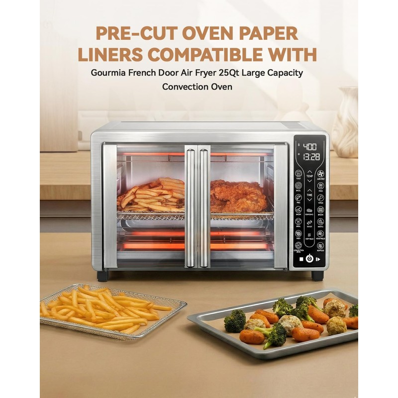 135PCs Paper Liners Compatible with Gourmia French Door Air Fryer