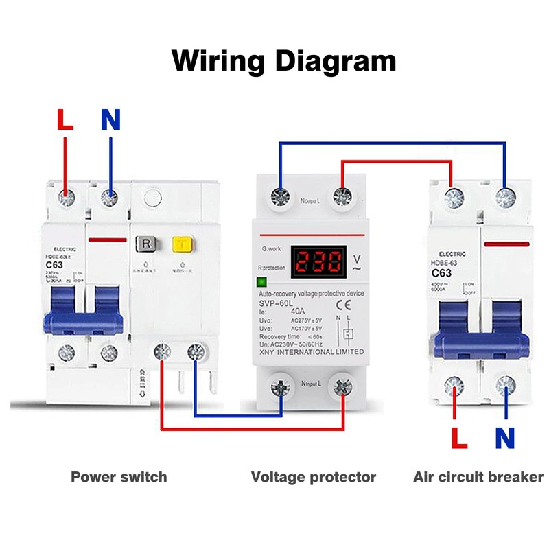 Surge Protection 230 V 40 A, Home Surge Protection DIN