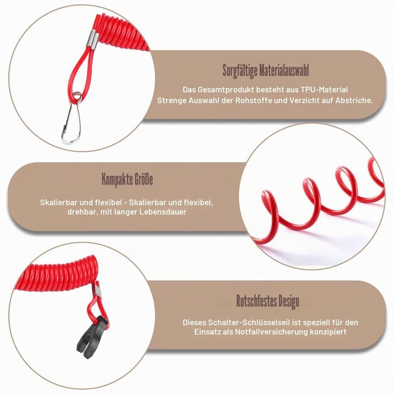 YAPKOLV Engine Stop Switch Rope, Emergency Stop Switch Quickstop for