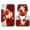 3Pcs Christmas Mat Sets Santa Claus Non Slip Mat Bathroom