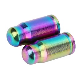 2 Colors: TC4 Titanium Alloy Motorcycle Valve Cap, Gas Sleeve Cap, Bicycle Accessory, Flowy Light and Color, Lightweight and Compact, Glossy, 0.1 x 0.1 inch (3 x 2.6 mm)