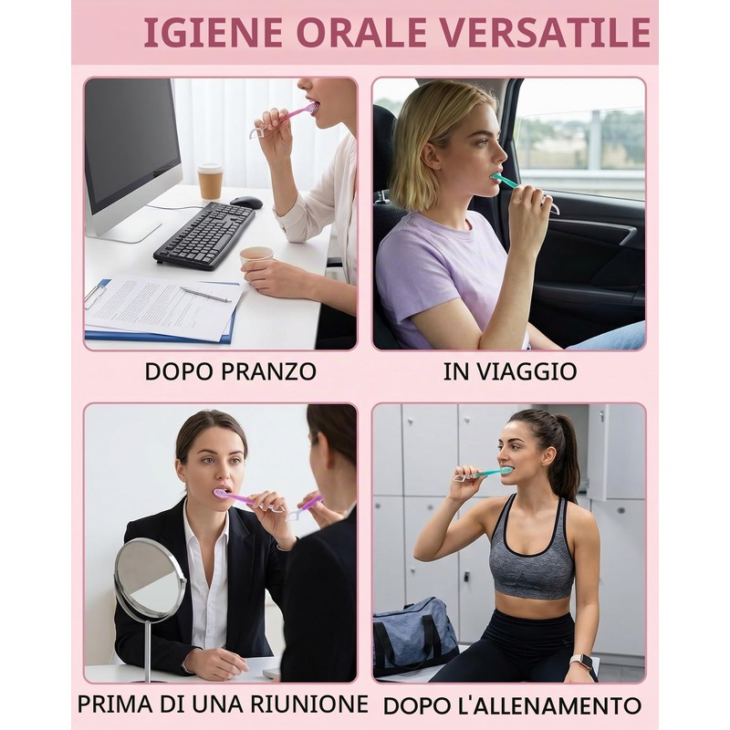 BCHKO Spazzolini Monouso con Dentifricio 12 Pezzi, 3 in 1