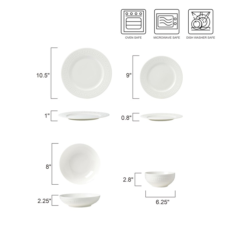 Joseph Sedgh Collection 16-piece Porcelain Dinnerware Set, Service for 4,