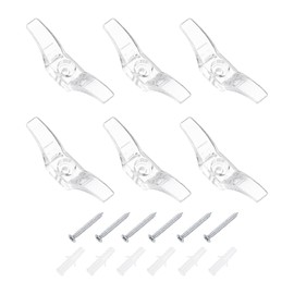 uxcell 6Pcs 55x11mm Blind Cord Cleats, Blind String Safety Rope Plastic Holder, Window Cord Hooks with Screws for Curtains Sun Shades Ropes, Clear